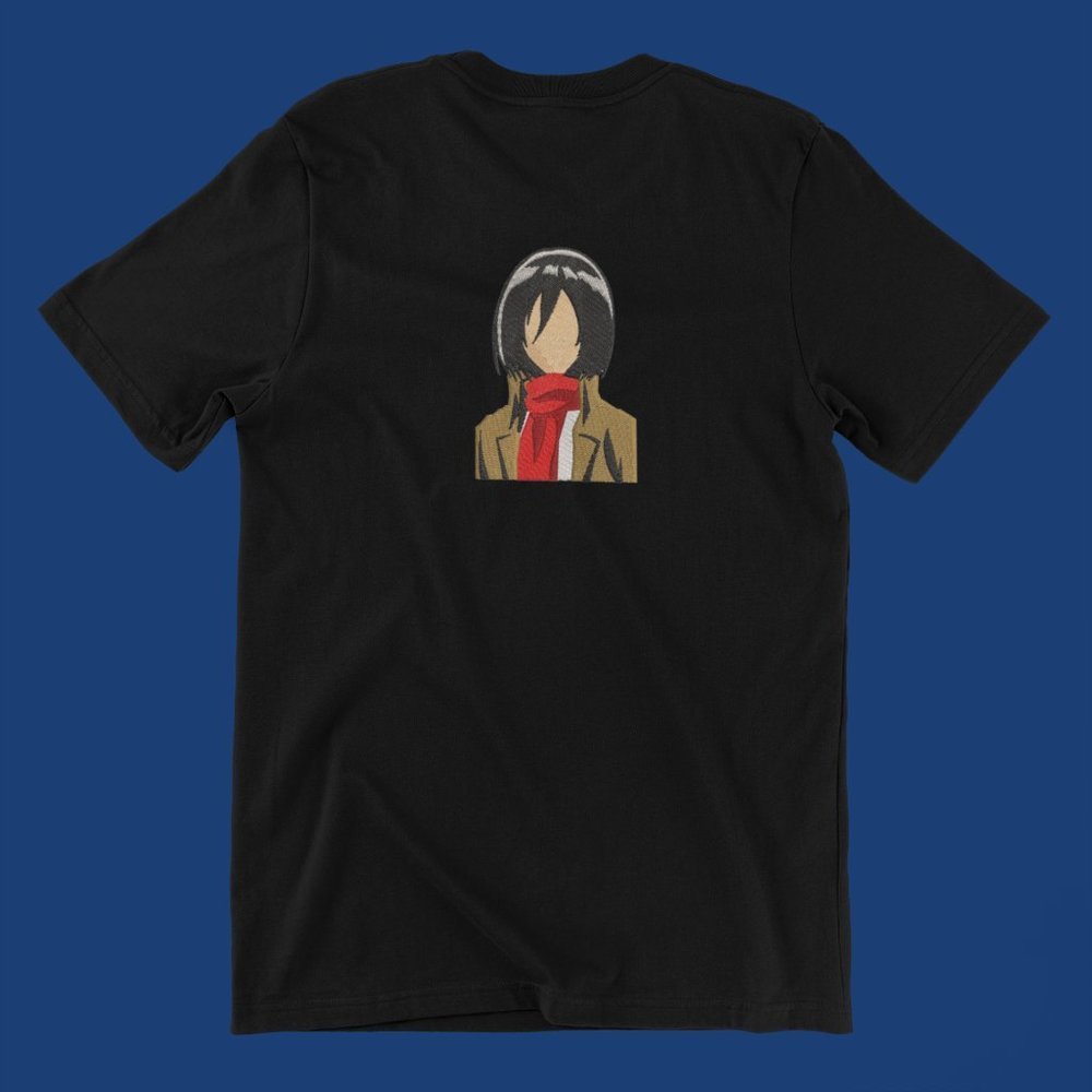 New- White&black Embroidered anime box T-shirt